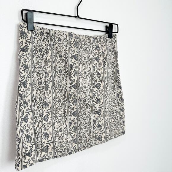 Free People Modern Femme Novelty A-Line Skirt in Neutral Floral Bohemian size 6 - Picture 5 of 8